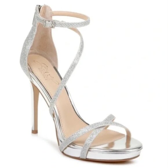 Badgley Mischka Galen Platform Glitter Heels Size 8 $110 - Picture 1 of 8